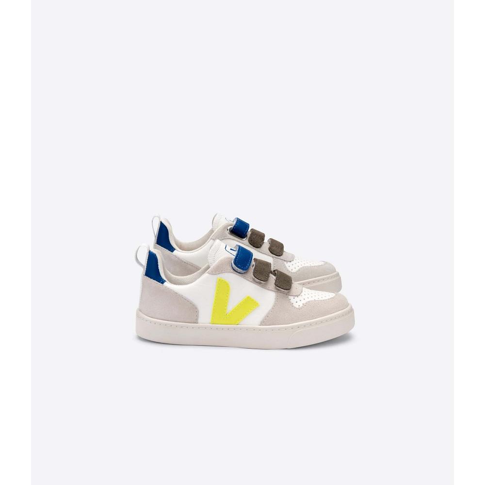 Pantofi Copii Veja V-12 BONTON White/Blue | RO 753FDN